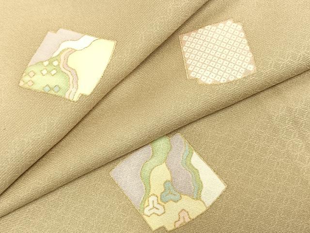 平和屋着物●上質な小紋 色紙文 金彩 正絹 逸品 AABD8627fy