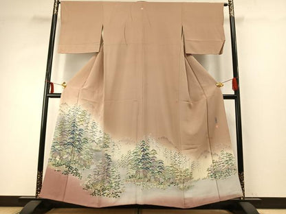 平和屋着物●訪問着　友禅　作家物　風景文　暈し染め　正絹　逸品　AABD8648fy
