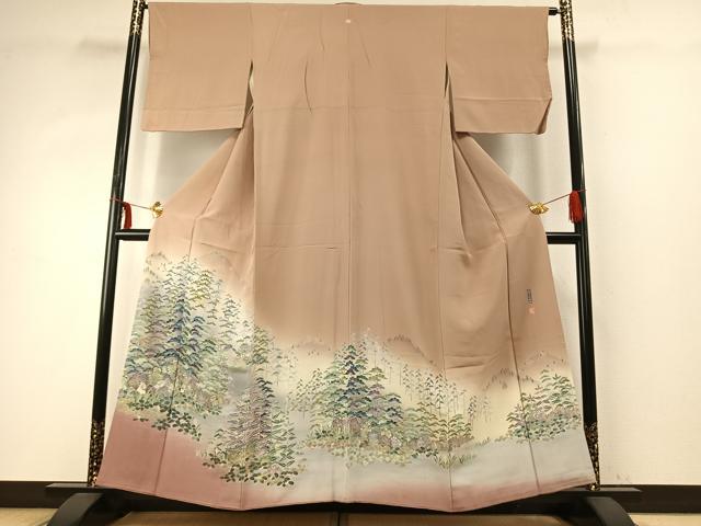 平和屋着物●訪問着　友禅　作家物　風景文　暈し染め　正絹　逸品　AABD8648fy