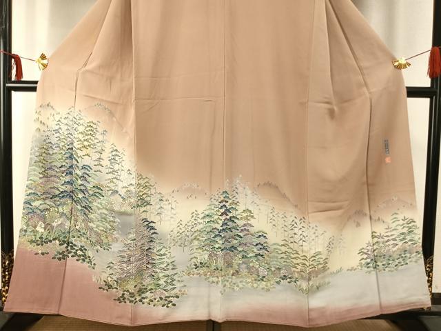平和屋着物●訪問着　友禅　作家物　風景文　暈し染め　正絹　逸品　AABD8648fy