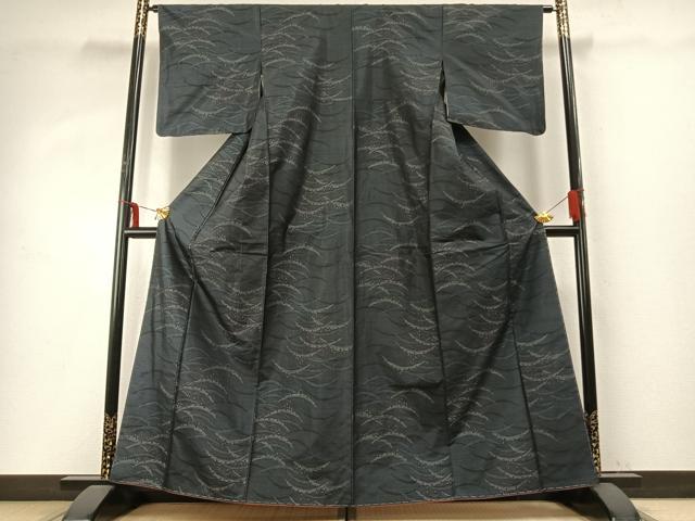 平和屋着物●本場大島紬　雪芝文　正絹　逸品　AABD8660fy