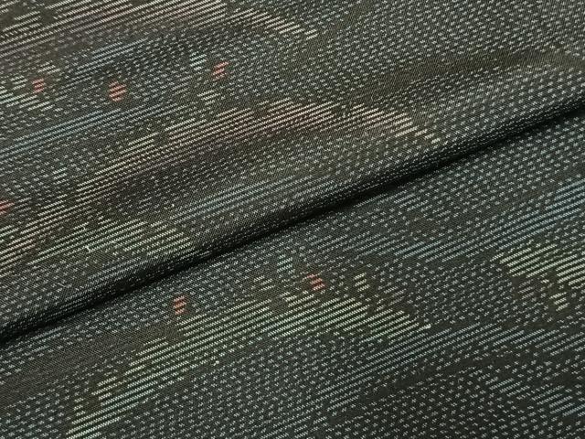 平和屋着物●本場大島紬　雪芝文　正絹　逸品　AABD8660fy