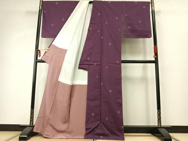 平和屋着物●上質な紬　吉祥文　正絹　逸品　未使用　AABD8661fy