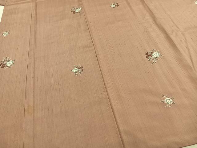 平和屋着物●上質な紬　絞り　草花文　正絹　逸品　AABD8666fy