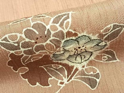 平和屋着物●上質な紬　絞り　草花文　正絹　逸品　AABD8666fy