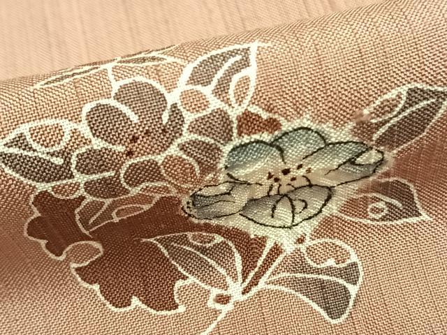 平和屋着物●上質な紬　絞り　草花文　正絹　逸品　AABD8666fy