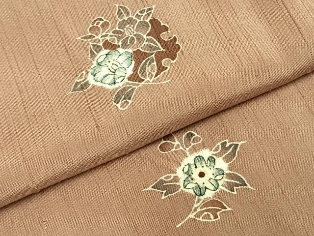 平和屋着物●上質な紬　絞り　草花文　正絹　逸品　AABD8666fy