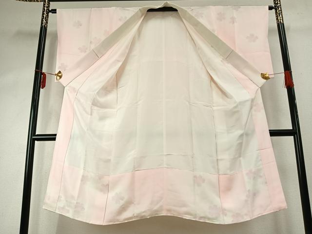 平和屋着物●長襦袢　袷　舞花文　銀彩　正絹　逸品　AABD8688fy