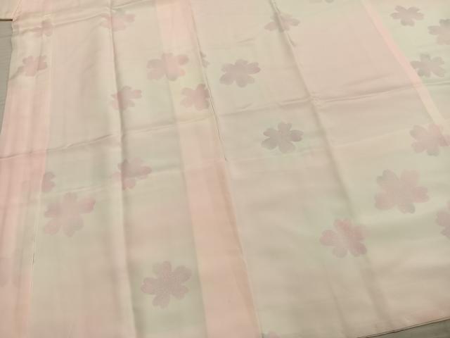 平和屋着物●長襦袢　袷　舞花文　銀彩　正絹　逸品　AABD8688fy