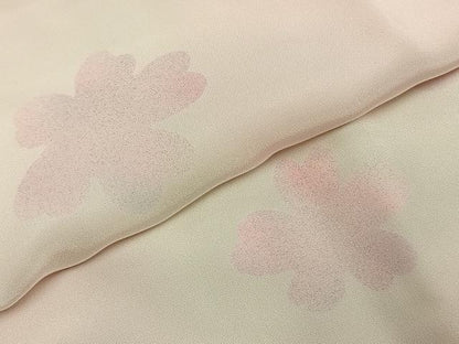 平和屋着物●長襦袢　袷　舞花文　銀彩　正絹　逸品　AABD8688fy