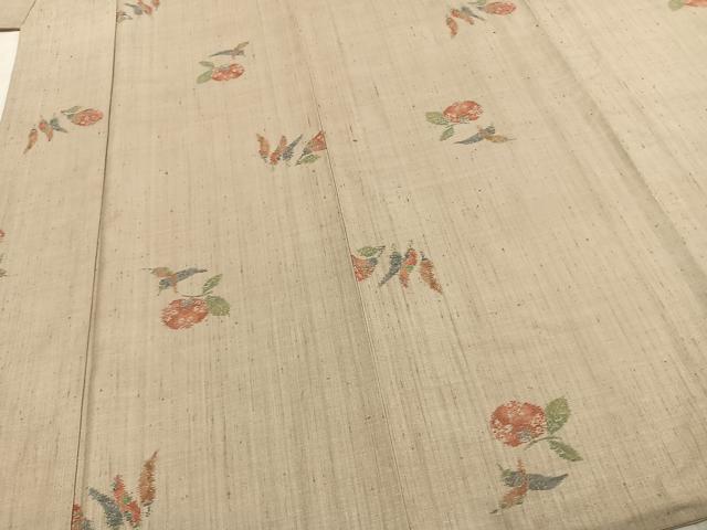 平和屋着物●小千谷紬 成り物 ロング丈 正絹 逸品 AABD8690fy