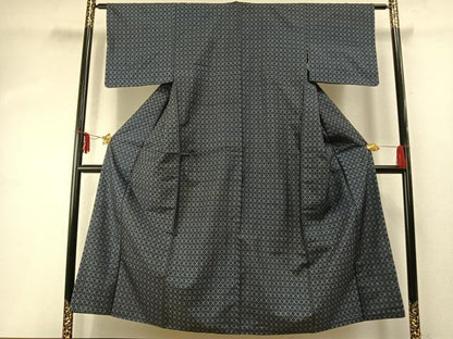 平和屋着物●本場大島紬　割り込み絣　正絹　逸品　AABD8691fy