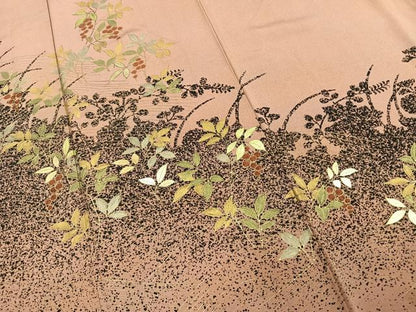 平和屋着物●訪問着　南天文　金彩　正絹　逸品　AABD8694fy