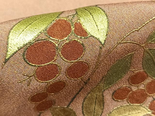 平和屋着物●訪問着　南天文　金彩　正絹　逸品　AABD8694fy