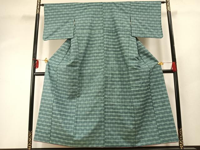 平和屋着物●上質な紬 格子 正絹 逸品 AABD8696fy