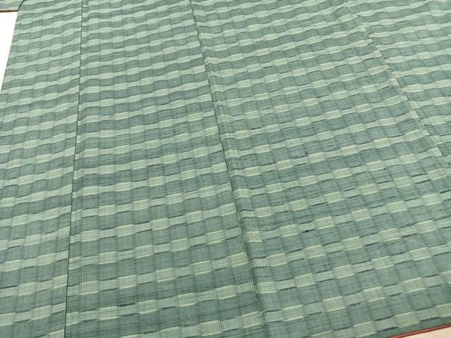 平和屋着物●上質な紬 格子 正絹 逸品 AABD8696fy