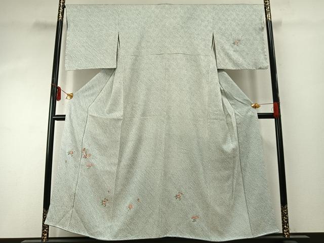 平和屋着物●訪問着　総絞り　刺繍　草花文　金糸　正絹　逸品　未使用　AABD8697fy