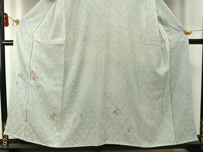 平和屋着物●訪問着　総絞り　刺繍　草花文　金糸　正絹　逸品　未使用　AABD8697fy