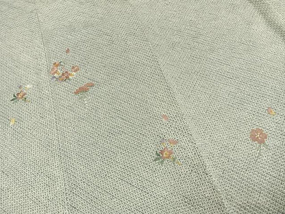 平和屋着物●訪問着　総絞り　刺繍　草花文　金糸　正絹　逸品　未使用　AABD8697fy