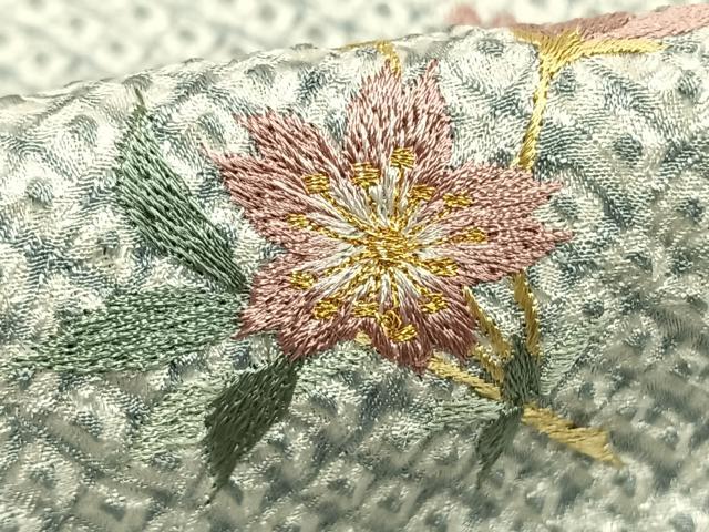 平和屋着物○訪問着 総絞り 刺繍 草花文 金糸 正絹 逸品 未使用