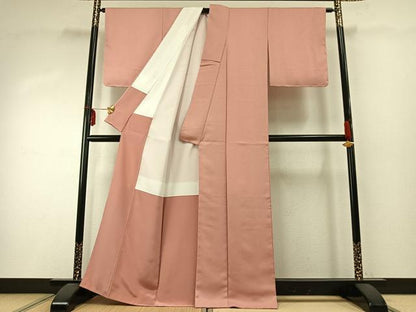 平和屋着物●上質な色無地　唐草地紋　虹色　正絹　逸品　AABD8703fy
