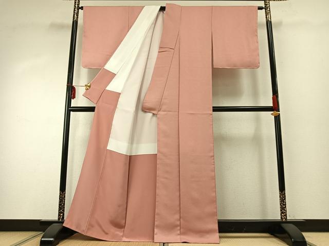 平和屋着物●上質な色無地　唐草地紋　虹色　正絹　逸品　AABD8703fy