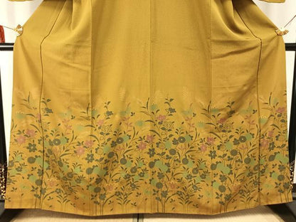 平和屋着物●訪問着　花蝶文　金彩　ますいわ屋扱い　正絹　逸品　AABD8712fy