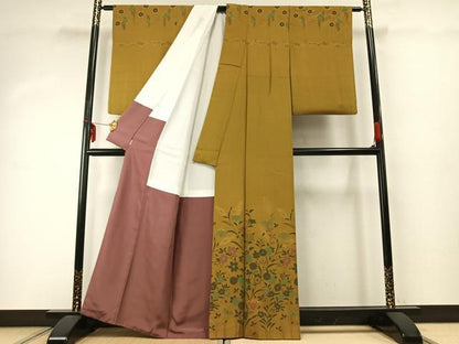 平和屋着物●訪問着　花蝶文　金彩　ますいわ屋扱い　正絹　逸品　AABD8712fy