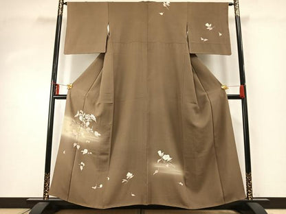 平和屋着物●訪問着　手描き　枝花文　暈し染め　正絹　逸品　AABD8718fy