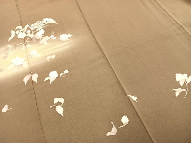 平和屋着物●訪問着　手描き　枝花文　暈し染め　正絹　逸品　AABD8718fy