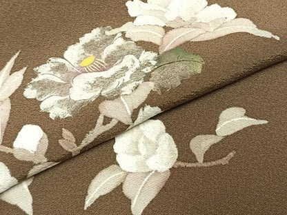 平和屋着物●訪問着　手描き　枝花文　暈し染め　正絹　逸品　AABD8718fy