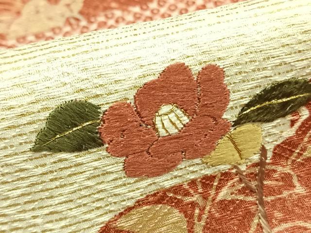 平和屋着物●訪問着　刺繍　地紙花文　金糸　金彩　正絹　逸品　AABD8719fy