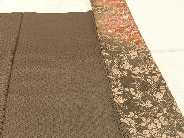 平和屋着物●訪問着　刺繍　地紙花文　金糸　金彩　正絹　逸品　AABD8719fy