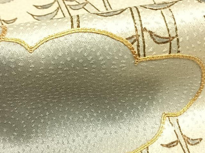 平和屋着物●銀座きしや　訪問着　手描き　駒刺繍　風景文　暈し染め　金糸　金彩　たとう紙付き　正絹　逸品　AABD8724fy