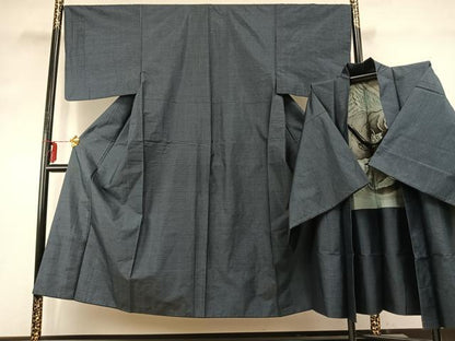 平和屋着物●男性 本場村山大島紬 アンサンブル 亀甲絣 正絹 逸品 AABD8725fy
