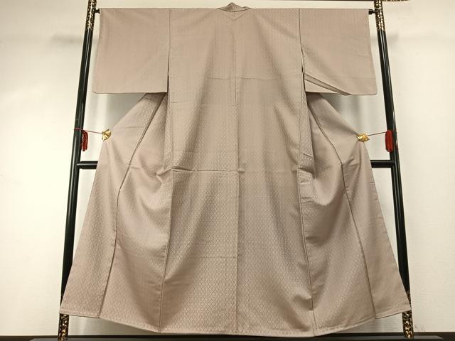 平和屋着物●花織　紬　菱繋ぎ　正絹　逸品　未使用　AABD8736fy