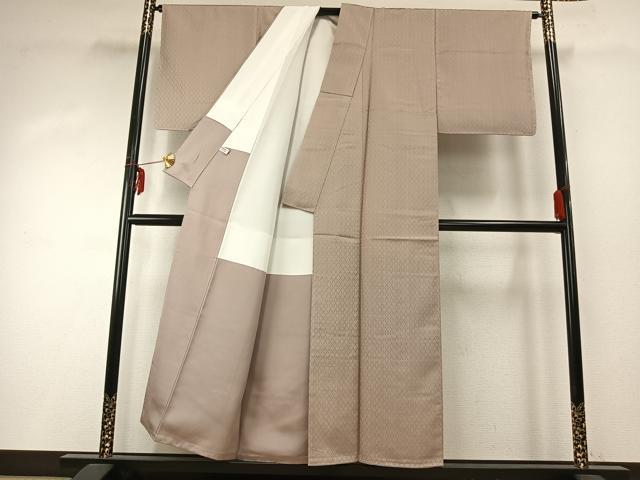 平和屋着物●花織　紬　菱繋ぎ　正絹　逸品　未使用　AABD8736fy