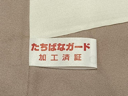 平和屋着物●花織　紬　菱繋ぎ　正絹　逸品　未使用　AABD8736fy