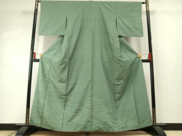 平和屋着物●訪問着　紬地　芝文　松坂屋扱い　正絹　逸品　AABD8740fy
