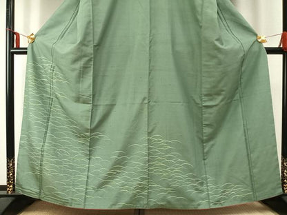 平和屋着物●訪問着　紬地　芝文　松坂屋扱い　正絹　逸品　AABD8740fy