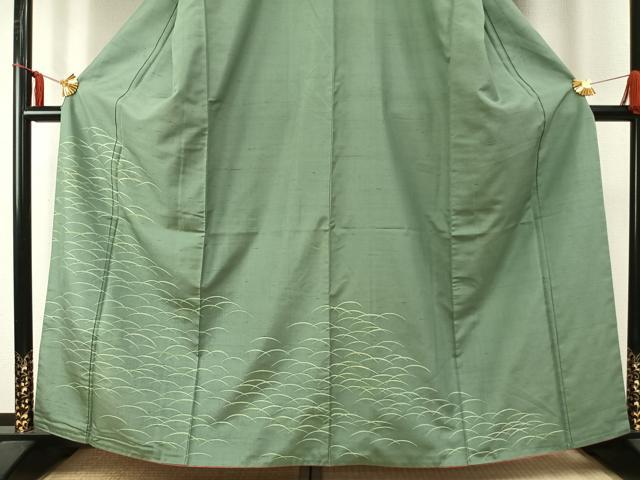 平和屋着物●訪問着　紬地　芝文　松坂屋扱い　正絹　逸品　AABD8740fy