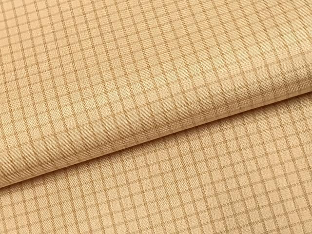 平和屋着物●上質な紬　格子　正絹　逸品　AABD8742fy