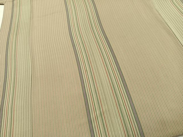平和屋着物●上質な小紋　縞　正絹　逸品　AABD8745fy