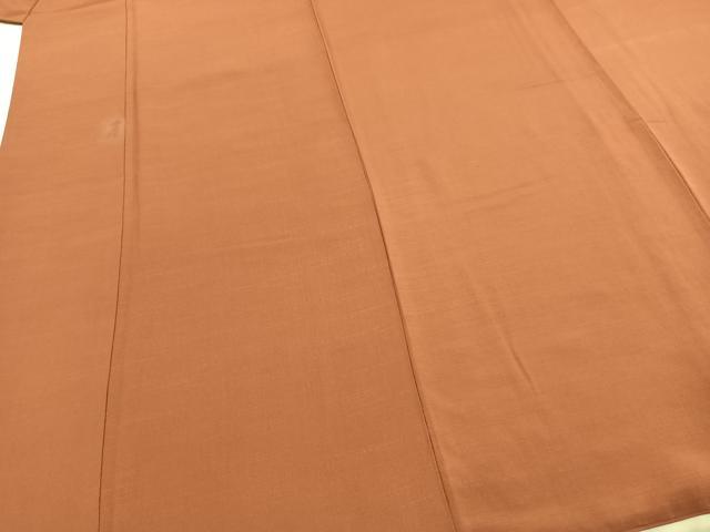 平和屋着物●上質な紬　色無地　煉瓦色　正絹　逸品　AABD8747fy