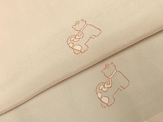 平和屋着物●長襦袢 無双仕立て 犬 正絹 逸品 AABD8750fy