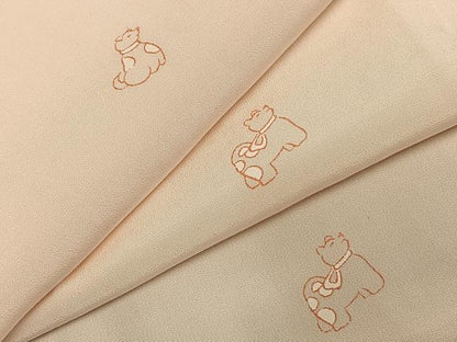 平和屋着物●長襦袢　無双仕立て　犬　正絹　逸品　AABD8750fy