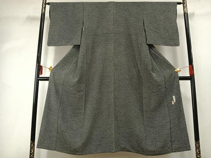 平和屋着物●人間国宝　初代 六谷梅軒(六谷紀久男)錐彫り　重要無形文化　財伊勢型紙　江戸小紋　瓢箪文　正絹　逸品　AABD8764fy