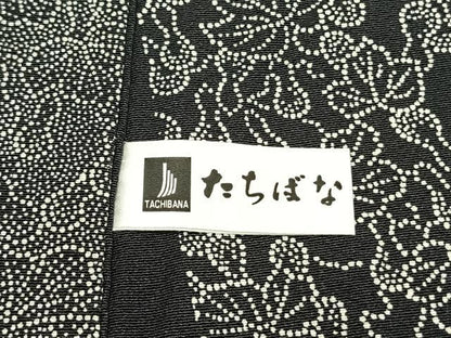 平和屋着物●人間国宝　初代 六谷梅軒(六谷紀久男)錐彫り　重要無形文化　財伊勢型紙　江戸小紋　瓢箪文　正絹　逸品　AABD8764fy