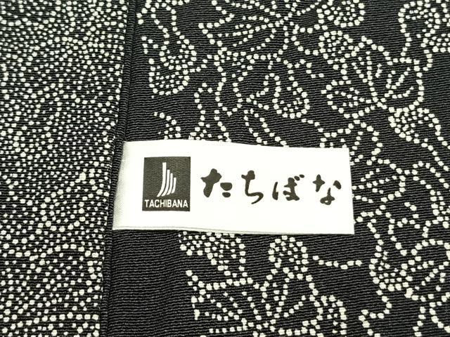 平和屋着物●人間国宝　初代 六谷梅軒(六谷紀久男)錐彫り　重要無形文化　財伊勢型紙　江戸小紋　瓢箪文　正絹　逸品　AABD8764fy