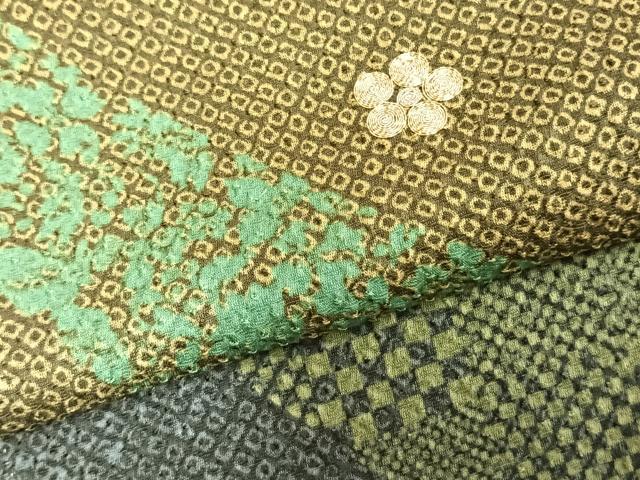 平和屋着物●訪問着　駒刺繍　舞花文　暈し染め　正絹　逸品　AABD8765fy